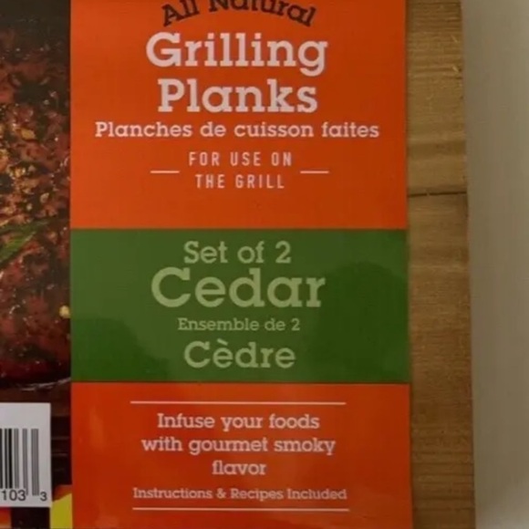 Camerons Gourmet Cedar Grilling Planks Lot Set Of 4 Pack Smoky Recipes Included - Picture 7 of 7